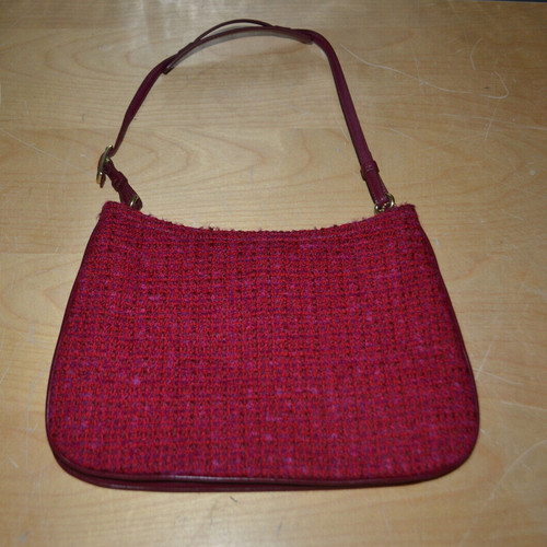 Borsa a mano vintage Coach Girlie Boucle Hobo lana pelle alpaca 8310 rossa ~ f