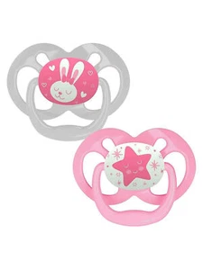 Paquete de 2 chupetes Dr. Brown's Brillan en la oscuridad - rosa, talla única - Imagen 1 de 4
