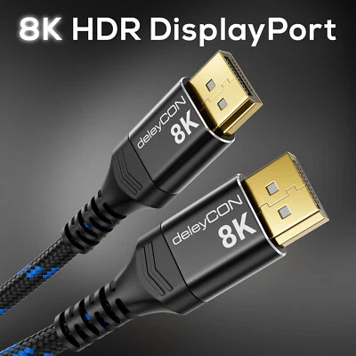 DisplayPort Kabel 1.4 DP Kabel 8K@60Hz 4K@165Hz UHD WQHD HDR PC Monitor Beamer - Bild 1 von 4