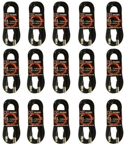 (15) Pack CBI MLUXX-10 Ultimate 10ft Pro Sound Microphone Mic Cable XLR to XLR - Picture 1 of 2