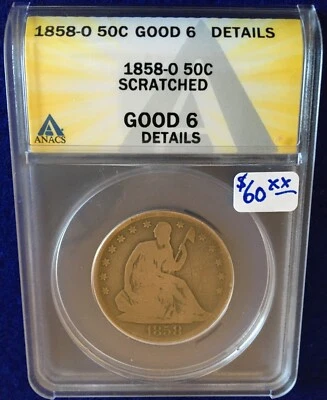 1858 O Seated Liberty Half Dollar 50 cent - Image 1 of 2