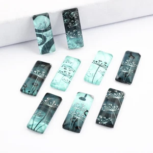 10 Stck. Gemischte Pusteblume Foto 25x10 mm Rechteck Glas Cabochon Schmuck Kuppel Zum Selbermachen - Bild 1 von 5