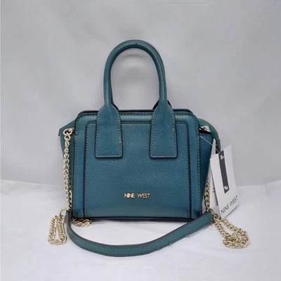 Mini bolso bandolera Nine West para mujer verde azulado dorado cadena correa monedero Foto 1 de 4