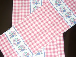 2 Kissenbezüge Baumwolle Bauernbettwäsche Kariert pink rosa 70er - Bild 1 von 4