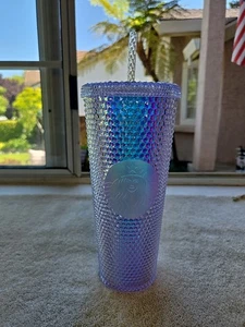 Vaso Starbucks 2023 Unicornio Iridiscente Transparente Púrpura Tachonado Venti 24oz TB - Imagen 1 de 5
