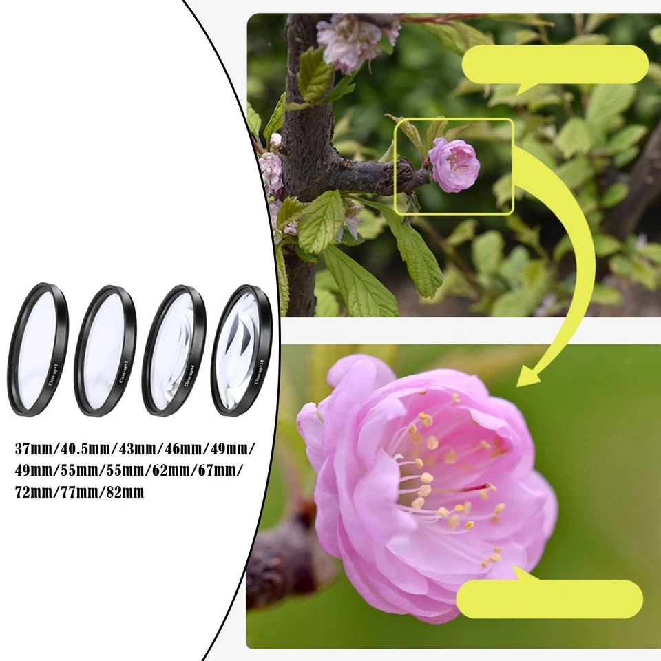 4 Pieces Close-up Filter Kit +1 +2 +4 +10 Lens Set Professional Accessories - Image 1 of 1