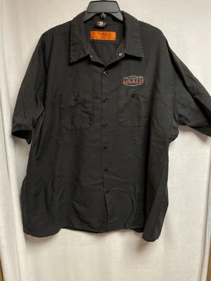 Lucky 13 Shirt Red Kap Button Up Car Girl Bikini Men 3XL Black - Image 1 of 4
