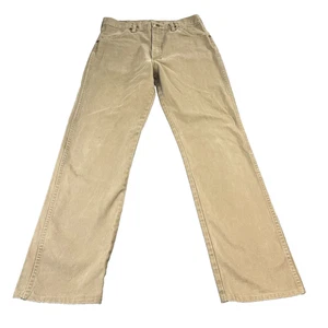 Vintage Wrangler Mens Jeans 32 32 Relaxed Straight Beige Rivits Western Cowboy - Picture 1 of 11