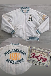 Vintage 90s Mirage Philadelphia Athletics Throwback Bomber Jacket Sz S Phillies - Picture 1 of 20