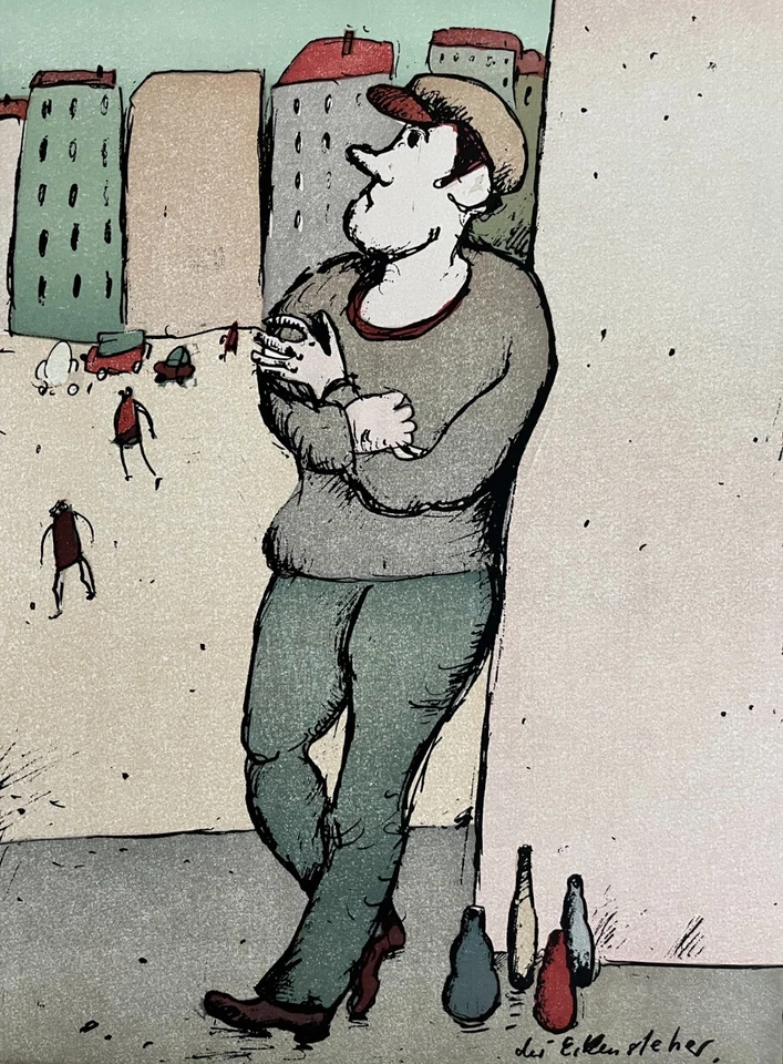 Kurt Mühlenhaupt Signierte numm. Orig. Lithographie- Berliner Bilder Eckensteher - Bild 1 von 4