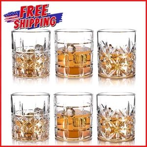 Juego de 6 vasos de whisky antiguos estilos clásicos transparentes cócteles escoceses ron - Imagen 1 de 9
