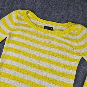 American Eagle Outfitters Striped Knit Sweater Lightweight Casual Top Medium - Picture 1 of 12