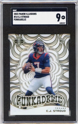C.J. Stroud 2023 Rookie RC Panini Illusions Funkadelic #14 Houston Texans SGC 9 - Image 1 of 3