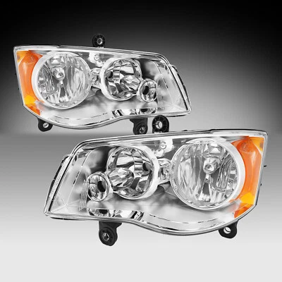 2PC Headlight For 11-19 Dodge Grand Caravan 08-16 Chrysler Town&Country Headlamp - Image 1 of 4