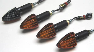 2 Paar MINI BLINKER Miniblinker Angle  carbonlook gelb lang Fighterblinker - Bild 1 von 1