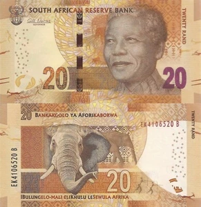 South Africa 20 Rand (ND/2013) - Mandela/Elephant/Sig. Marcus, p139a, B768a UNC - Picture 1 of 3