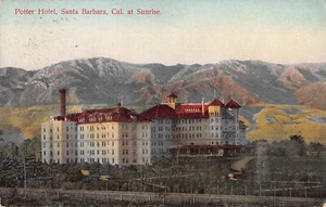 Vintage Potter Hotel Santa Barbara One Cent Stamp Fancy Cancel Postcard 1906 - Picture 1 of 2