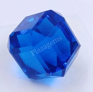 Piedra preciosa suelta transparente corte cúbico natural zafiro azul certificado 60 quilates 5AAE - Imagen 1 de 8