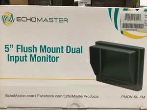 5" Flush Mount Dual Input Monitor 12 Volt Echomaster PMON-50-FM - Picture 1 of 3