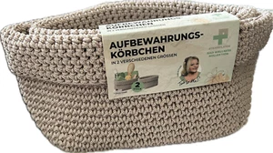Aufbewahrungskörbchen Set DekokörbchenAufbewahrungskorb Utensilo Bad Küche beige - Bild 1 von 2