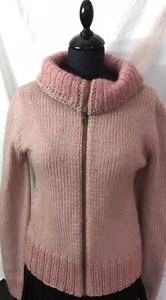 Strickjacke Gr 36 Rollkragen Rosafarben Cashmerino, Meliert  Kaschmir - Bild 1 von 9