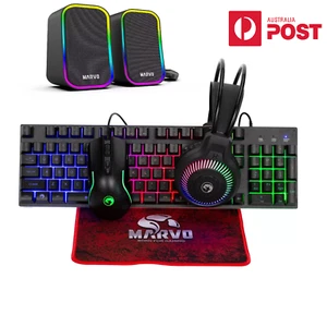 MARVO CM416 Loot 50Black 5-In-1 Gaming Combo Membrane Desktop - Picture 1 of 9