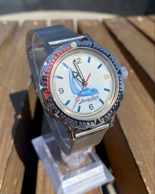 Винтажные советские автоматические часы Восток амфибия сделано в СССР механические 1980-е - Изображение 1 из 4