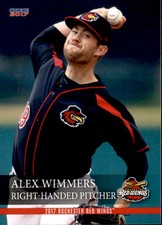 2017 Rochester Red Wings Choice 25 Alex Wimmers Cincinnati Ohio OH Baseball Card