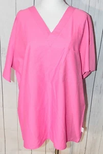 Crest Women's Pink Short Sleeve Scrub Shirt Size L - Picture 1 of 6