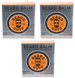(3) BEARD GUYZ BEARD BALM MOISTURIZE SOFTEN TAME MADE WITH NATURAL INGREDIENTS - Picture 1 of 4