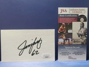 Jim Langer Autographed Index Card Inscribed "62" JSA Certified NFL HOF Dolphins - Picture 1 of 1