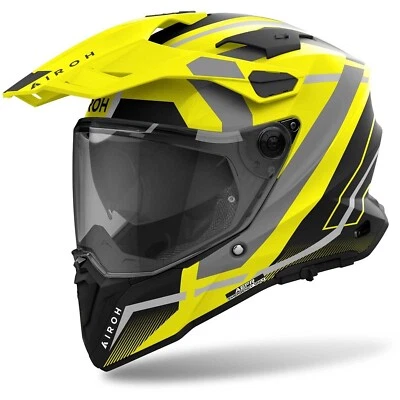 CASCO MOTO INTEGRALE FIBRA DUAL AIROH COMMANDER 2 MAVICK YELLOW FLUO MATT TG L - Immagine 1 di 3