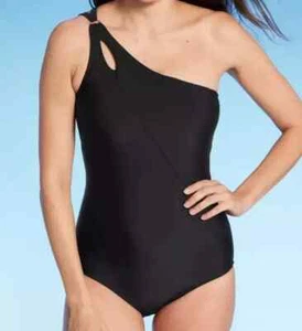 Lands' End Women's Full Coverage Tummy Control One Shoulder One Piece Swimsuit S - Picture 1 of 5