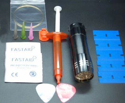 Mobile Phone Front Glass Repair Set, wire, 3ml glue, 9 led torch, nozzle