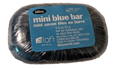 BLISS Mini Blue Massage Bar Soap Wrapped 1.8 oz / 51g RARE Discontinued