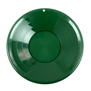 Green Plastic Gold Pan 12" Shallow & Deep Riffles for Gold Prospecting & Panning - Picture 1 of 4