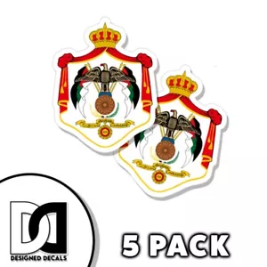 Calcomanías autoadhesivas autoadhesivas escudo de armas Jordania de 3 pulgadas 5pk - Imagen 1 de 3