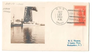 USS TRACY DM-19 Destroyer 27.10.34 COCO SOLO PANAMA CZ Photo Cachet Naval Cover - Bild 1 von 1