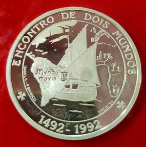 PORTUGAL. AÑO 1991. ENCUENTRO ENTRE DOS MUNDOS. 1000 ESCUDOS PLATA. PESO 27 GR - Picture 1 of 2