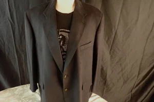 Joseph & Feiss Mens Suit Jacket Black Microfiber Timeless Classy Design Size 54R - Picture 1 of 24