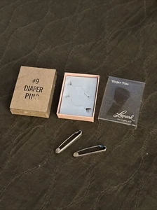 Leonard Silver Safety Diaper Pins Vintage - Cloth Nappy Pre-fold Fasteners - Picture 1 of 6