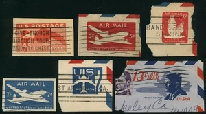 1946- 1967 6x AIR POST Stamped Envelopes Stationery Postal Card Cut Squares Used - Picture 1 of 1