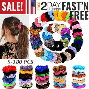 Set Haar Scrunchies Samt Elastisch Haarbänder Scrunchy Seil Krawatten für Frauen Mädchen - Bild 1 von 11