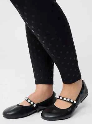 NUEVO CON ETIQUETAS TORRID Correa Perla Ballet Pisos Negros Mujer Talla 9WW Foto 1 de 4