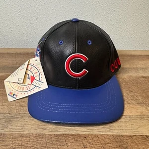 Cappello berretto pelle vintage logo Athletic Chicago Cubs made in USA fondo di magazzino - Foto 1 di 8