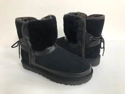 UGG CLASSIC LEOPARD LINED BOW BLACK WATER RESISTANT BOOT US 9 / EU 40 / UK 7 - Image 1 of 4