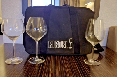 Estuche para copa de vino Riedel bolsa de viaje capacidad de 5 vasos + 3 vajilla Riedel blanco/rojo Foto 1 de 4