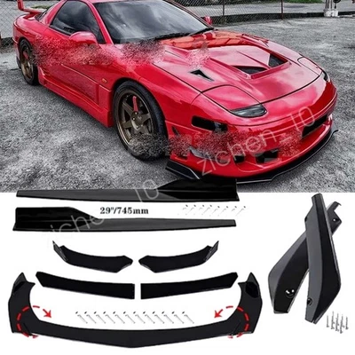 Front Bumper Lip Splitter Spoiler Accessories+ Side Skirts For Mitsubishi 3000GT Foto 1 de 4