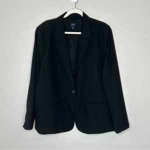 J Crew Factory schwarzer Oversize-Blazer mit einem Knopf Damen Größe 24 Business - Bild 1 von 10