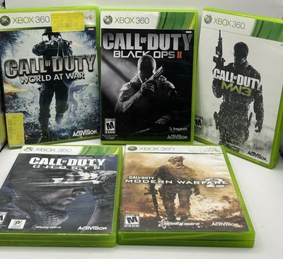 Call of Duty Xbox 360 Bundle Lot of 5 Ghosts, Black OPS MW2 MW3 and World at War - Image 1 of 4